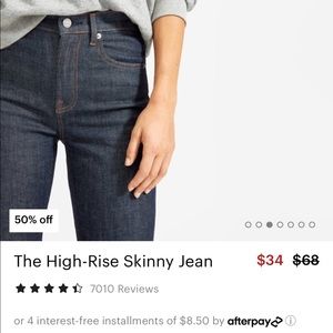 Everlane high rise skinny jeans